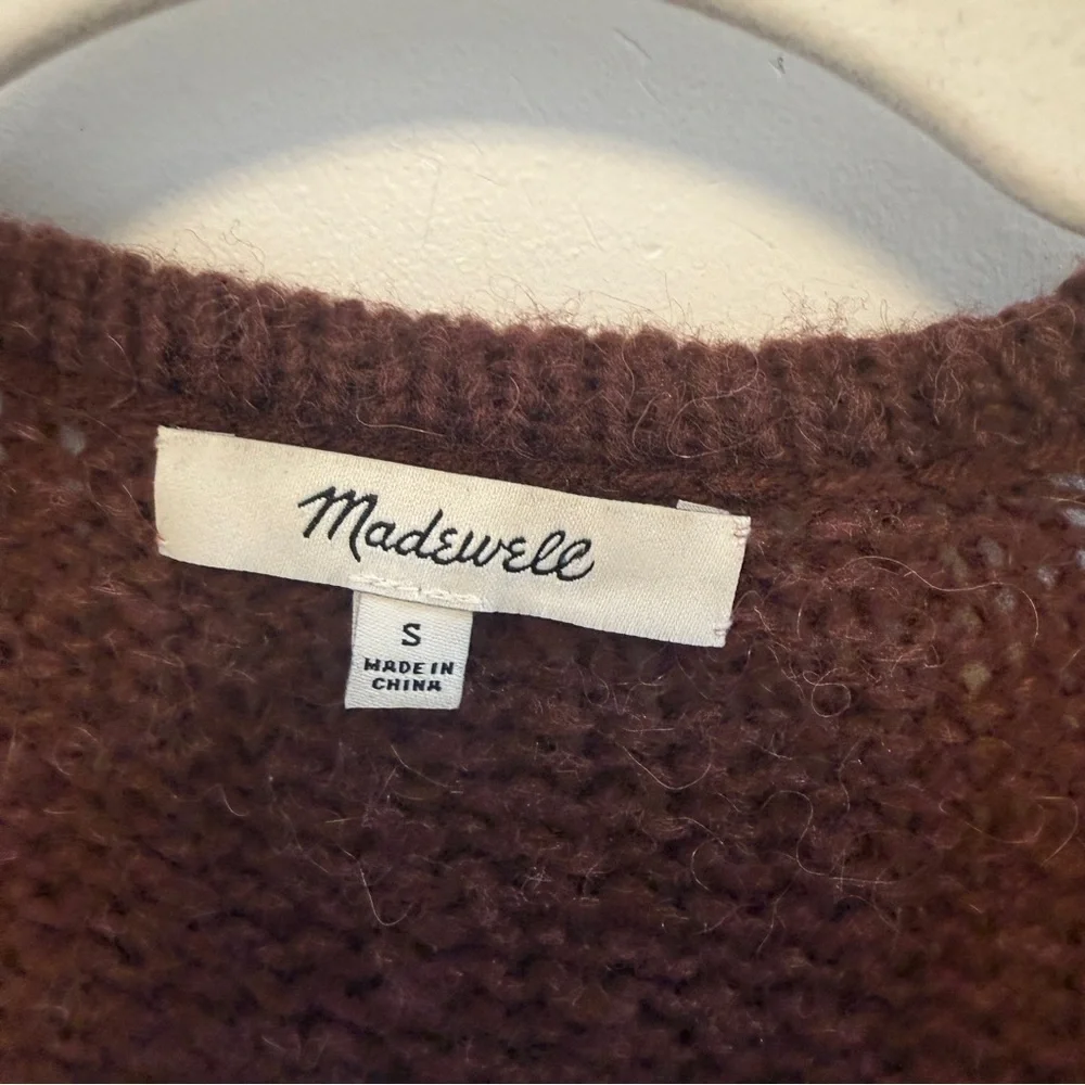 MADEWELL | burgundy Balloon-Sleeve Cardigan Sweater